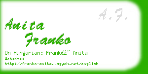 anita franko business card